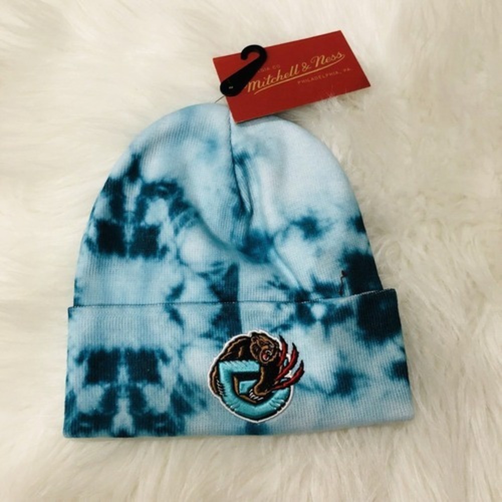 Mitchell & Nessβ Memphis Grizzlies Tie Dye Beanie Blue White Knit Hat NBA NEW